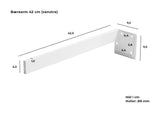 Bærearm, Venstre, 42 cm, Hvid