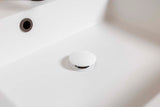 Bundventil med mat hvid krave – med individuel top til Solid Surface i hvid mat