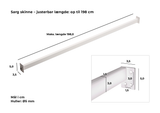 Justerbar metal sarg skinne, Max 198 cm, Hvid